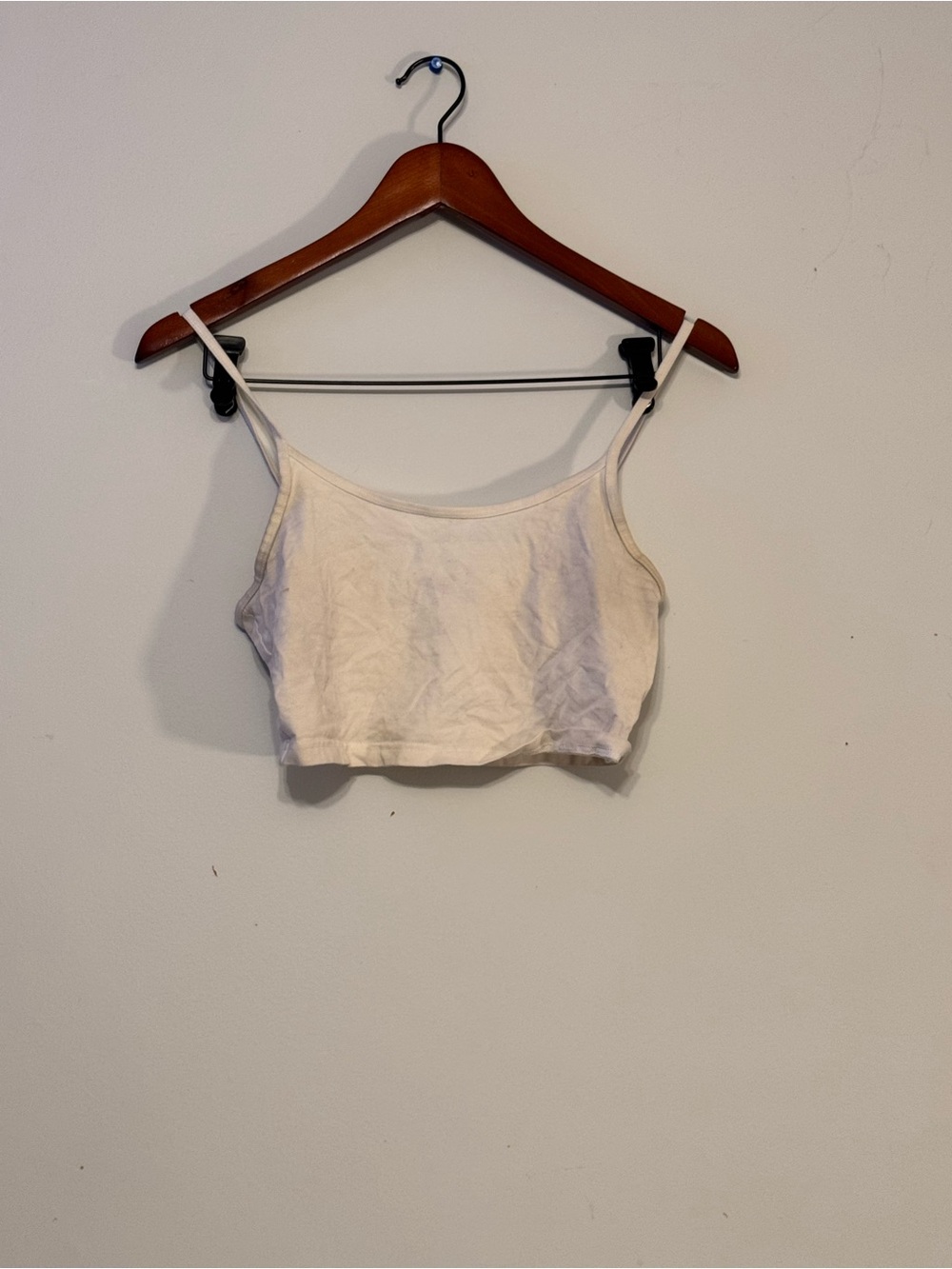 TNA Cream Spaghetti-Strap Crop Tank
